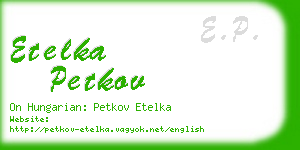 etelka petkov business card